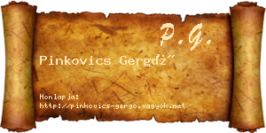 Pinkovics Gergő névjegykártya